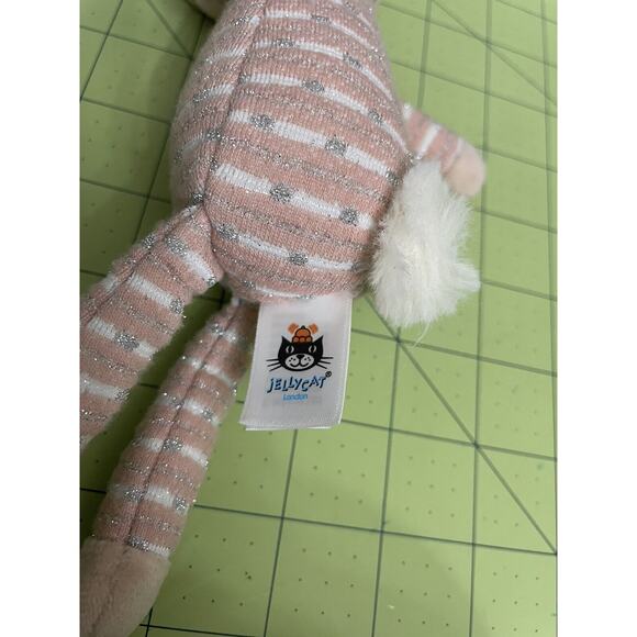 Jellycat London Shimmer Party Bunny Rabbit Pink Plush Stuffed Animal 9” Inches - Picture 4 of 10